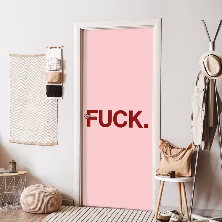 Statement - Krachtig - Roze deurposter klein -sfeer6