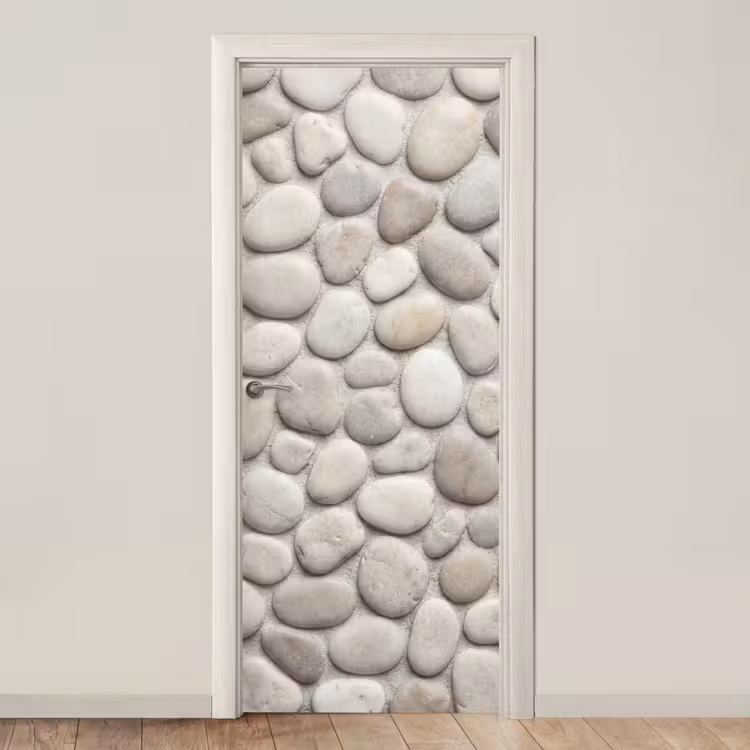 Steen - Kiezel - Natuur - Minimalistisch - Beige deurposter klein -3d_beige