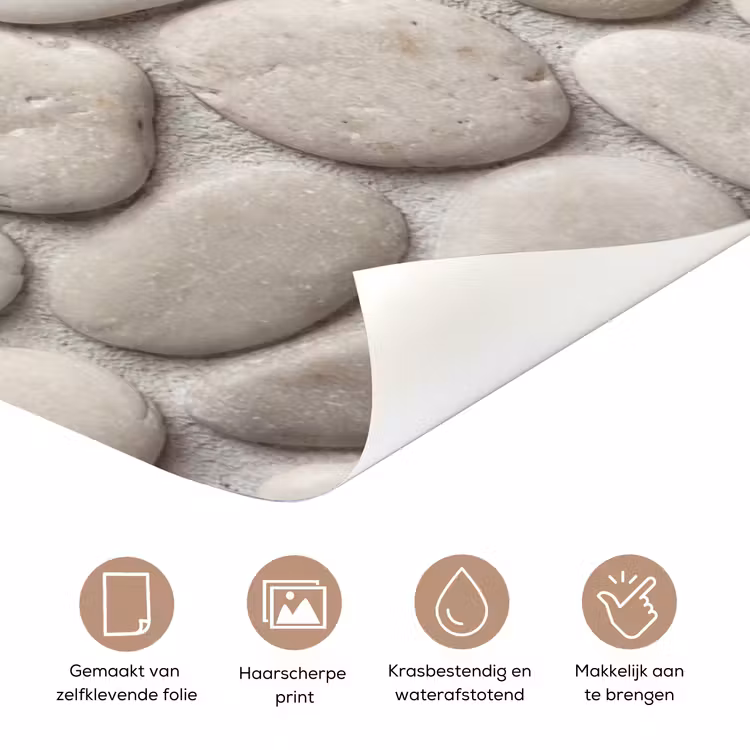 Steen - Kiezel - Natuur - Minimalistisch - Beige deurposter klein -closeup_NL