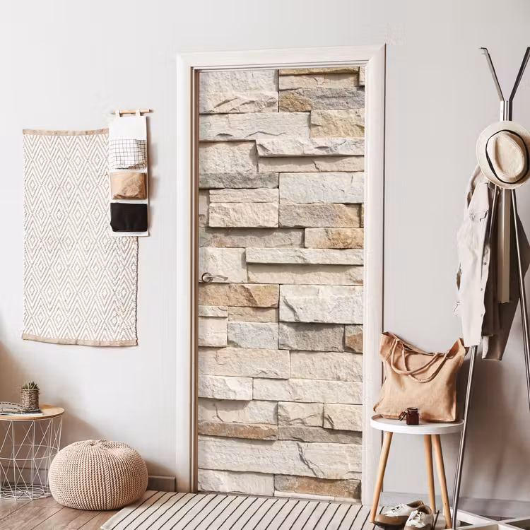Steen - Muur - Textuur - Rustiek - Beige deurposter klein -sfeer6