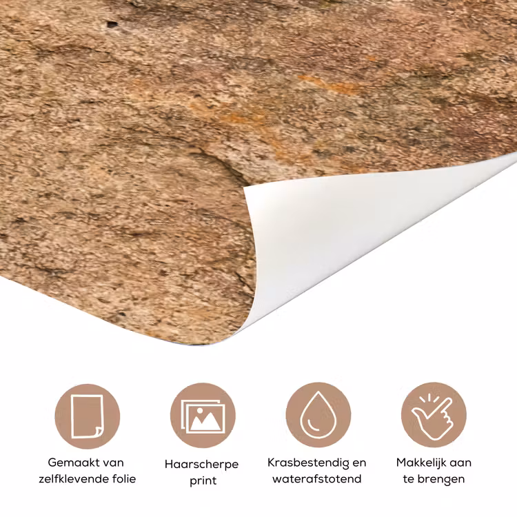 Steen - Natuur - Textuur - Abstract - Bruin deurposter klein -closeup_NL
