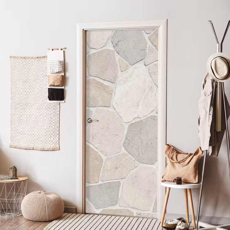 Steen - Patroon - Textuur - Beige deurposter klein -sfeer6