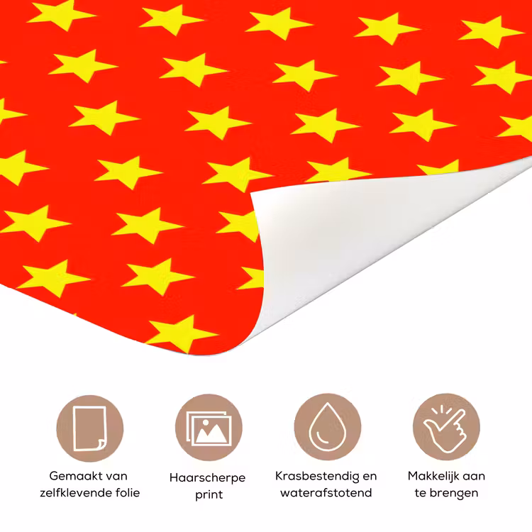 Ster - Patroon - Geel deurposter klein 289 -closeup_NL