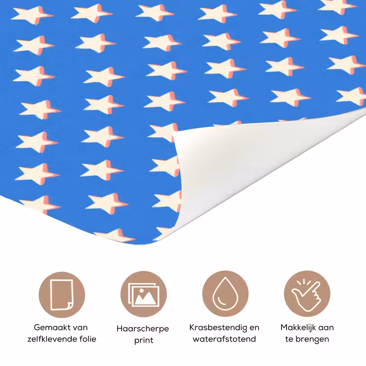 Sterren - Patroon - Blauw deurposter klein 289 -closeup_NL