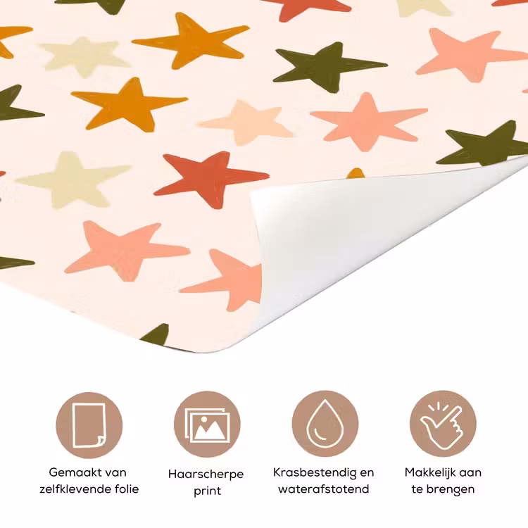 Sterren - Patroon - Kleurrijk deurposter klein 289 -closeup_NL