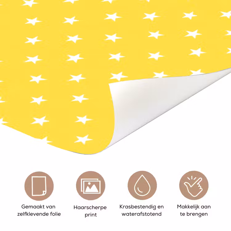 Sterren - Patroon - Minimalistisch - Geel deurposter klein 289 -closeup_NL