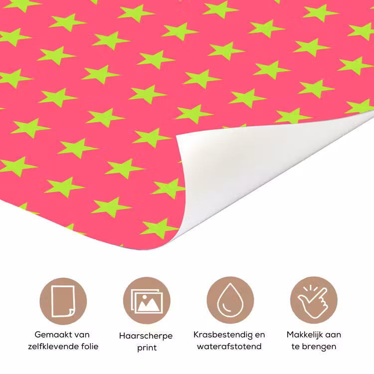 Sterren - Patroon - Roze deurposter klein 289 -closeup_NL