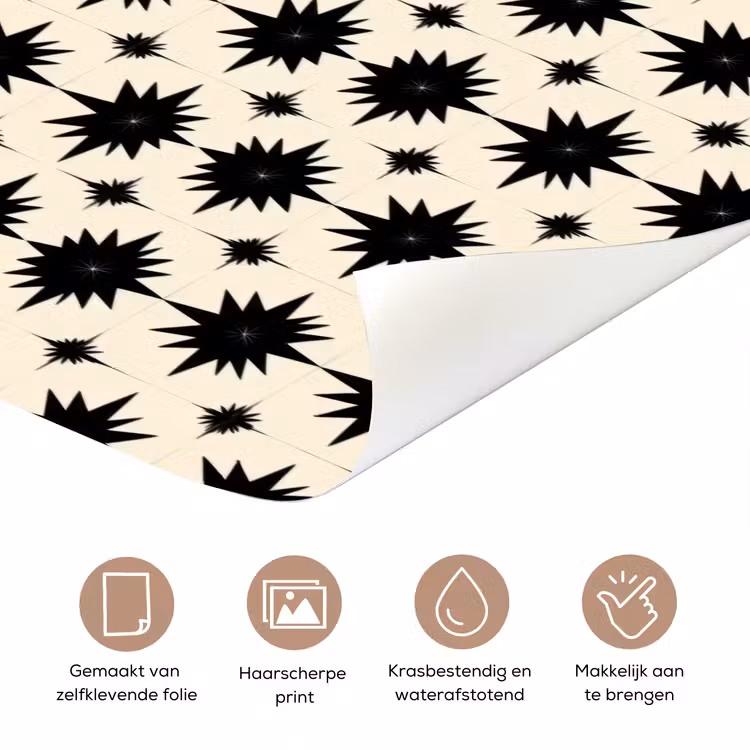 Stervormen - Geometrisch - Zwart deurposter klein 289 -closeup_NL