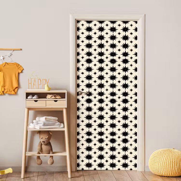Stervormen - Geometrisch - Zwart deurposter klein 289 -sfeer4