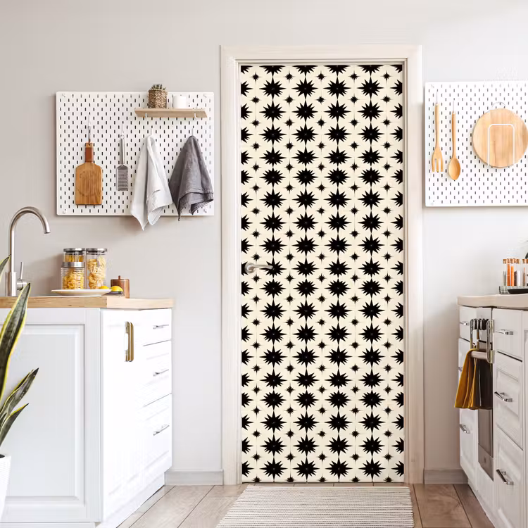 Stervormen - Geometrisch - Zwart deurposter klein 289 -sfeer5