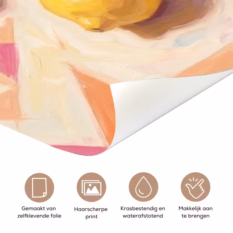 Stilleven - Citroenen - Oesters - Abstract - Oranje deurposter klein -closeup_NL