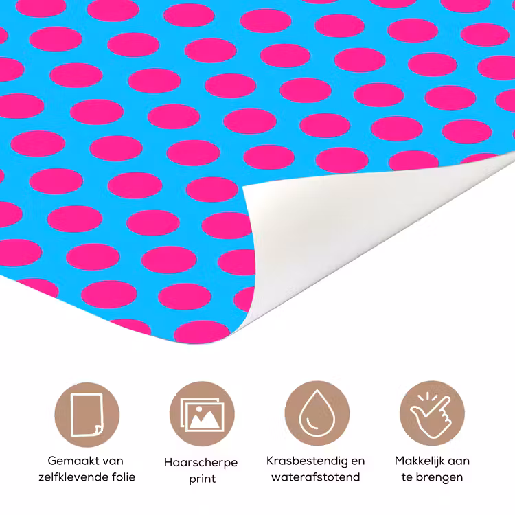Stippen - Klassiek - Roze deurposter klein 289 -closeup_NL