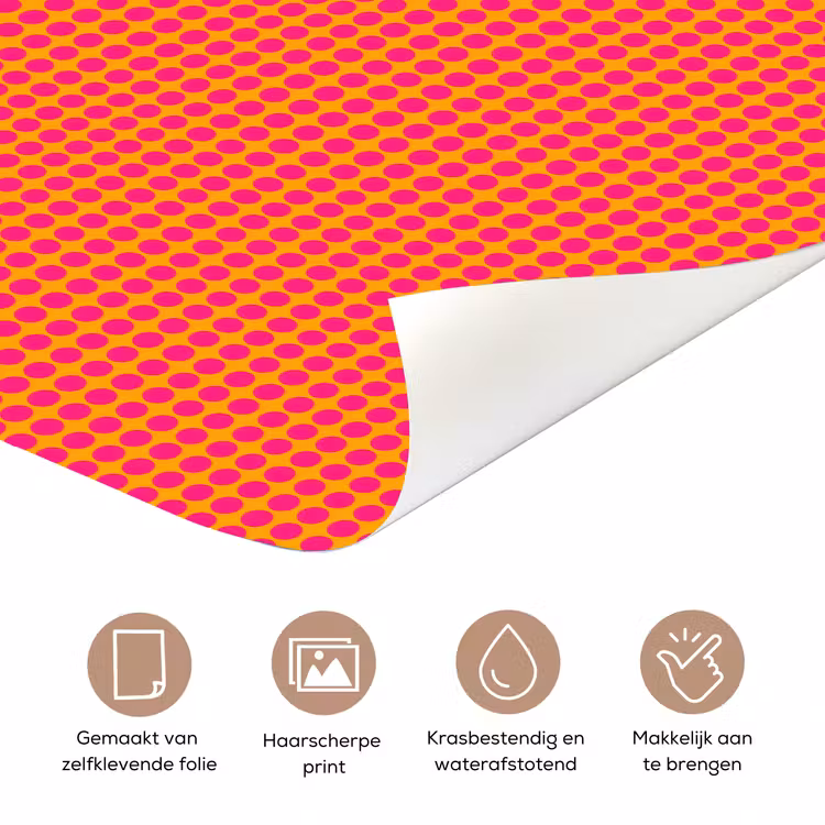 Stippen - Patroon - Oranje deurposter klein 289 -closeup_NL