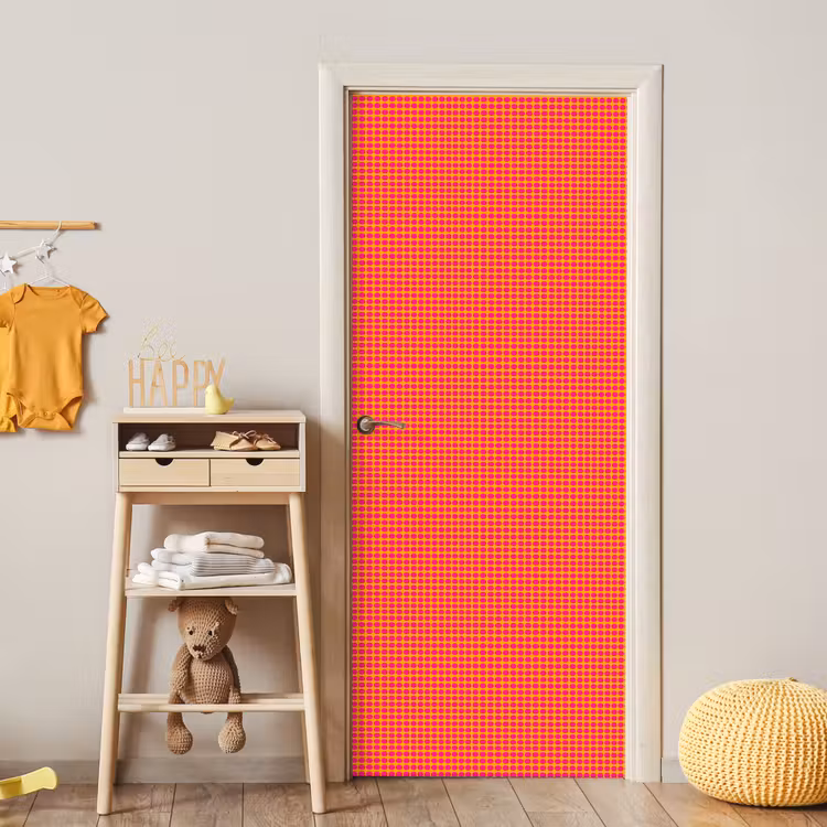 Stippen - Patroon - Oranje deurposter klein 289 -sfeer4