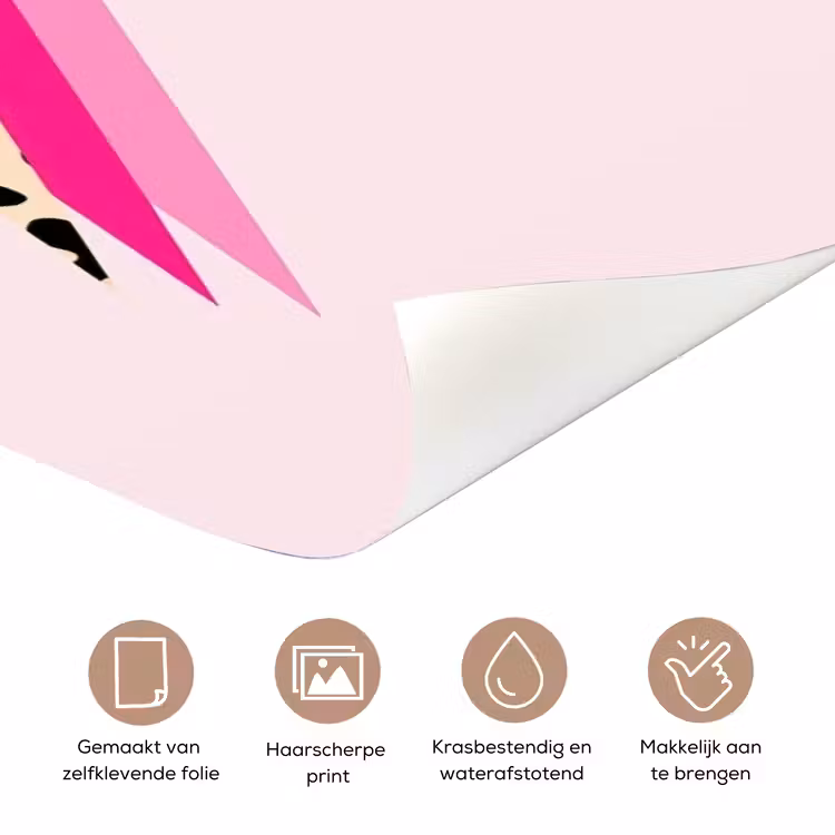 Stippen - Roze - Bliksem deurposter klein -closeup_NL