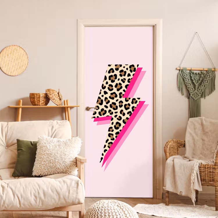 Stippen - Roze - Bliksem deurposter klein -sfeer2