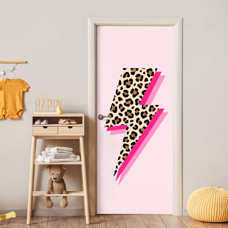 Stippen - Roze - Bliksem deurposter klein -sfeer4