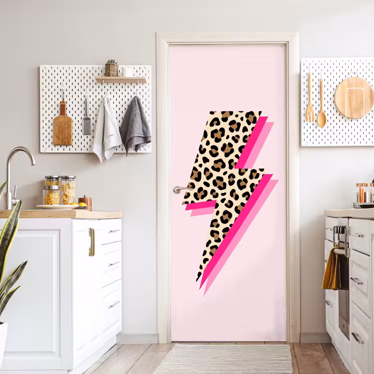 Stippen - Roze - Bliksem deurposter klein -sfeer5