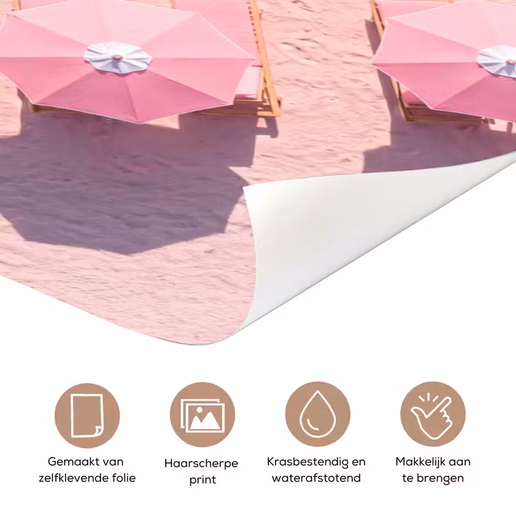 Strand - Roze zand - Zee - Zomer - Natuur deurposter klein -closeup_NL