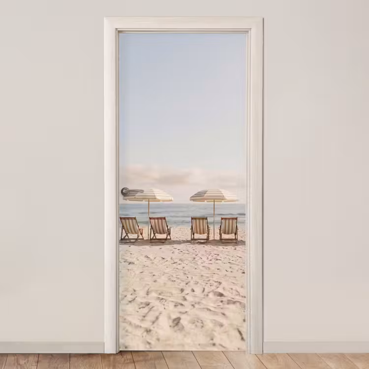 Strand - Stoelen - Parasol deurposter klein -3d_beige