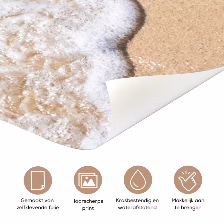 Strand - Water - Natuur - Blauw - Beige deurposter klein -closeup_NL