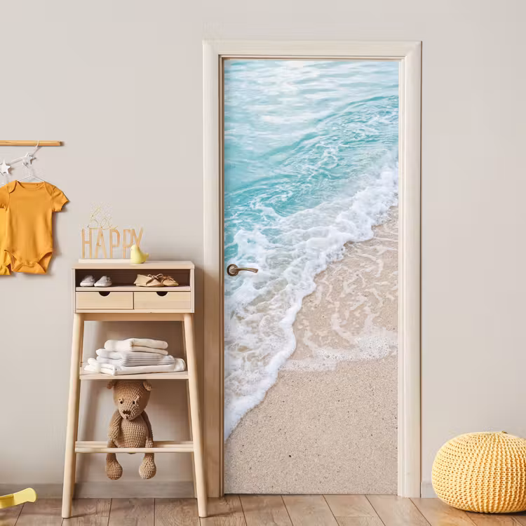 Strand - Zee - Golf - Natuur - Blauw deurposter klein -sfeer4