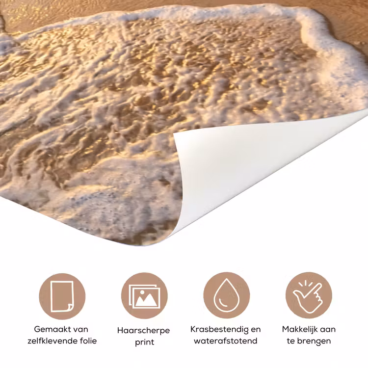 Strand - Zonsondergang - Tropisch - Natuur - Goud deurposter klein -closeup_NL