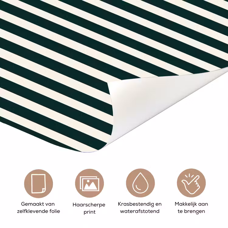 Strepen - Klassiek - Groen deurposter klein 289 -closeup_NL