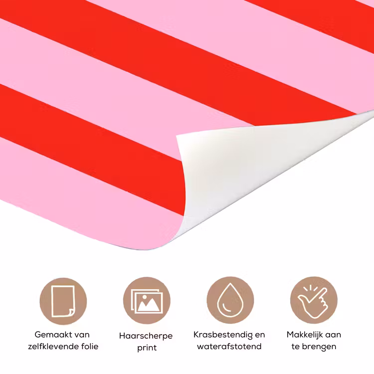 Strepen - Klassiek - Roze deurposter klein 289 -closeup_NL