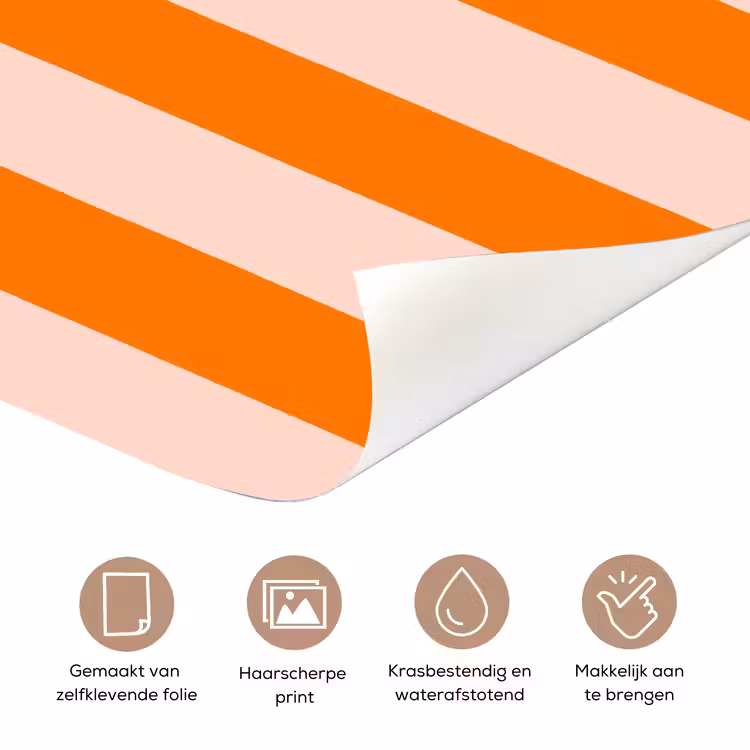 Strepen - Modern - Oranje deurposter klein 289 -closeup_NL
