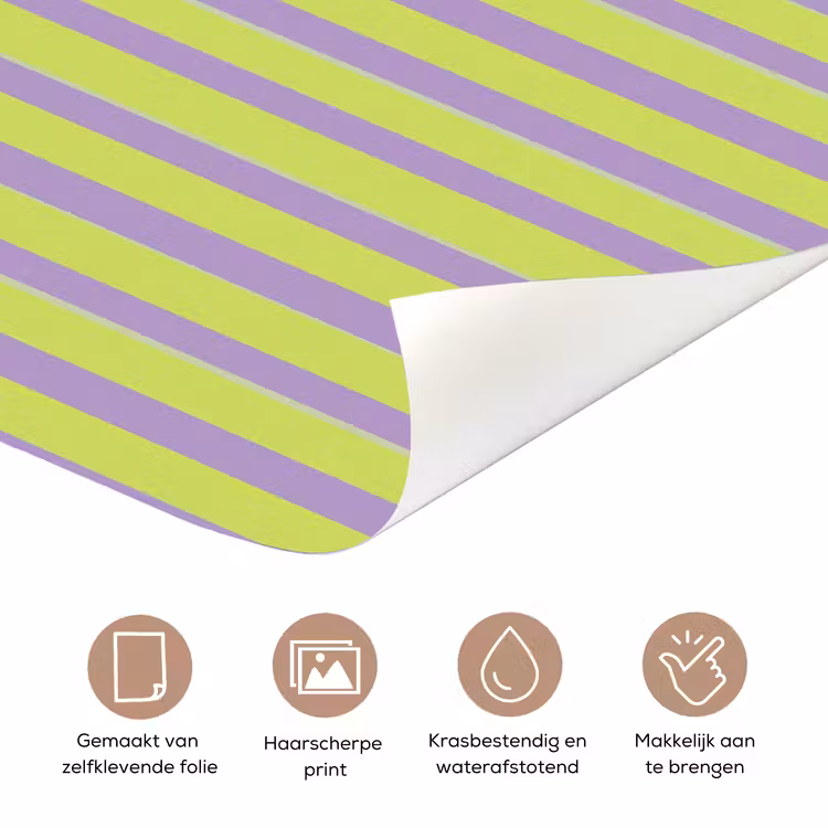 Strepen - Patroon - Groen deurposter klein 289 -closeup_NL