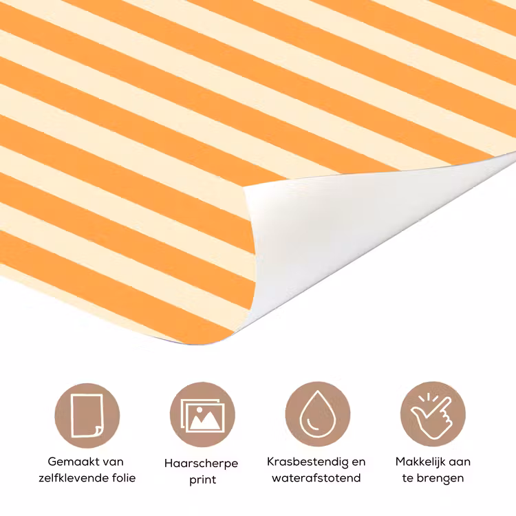 Strepen - Patroon - Oranje deurposter klein 289 -closeup_NL
