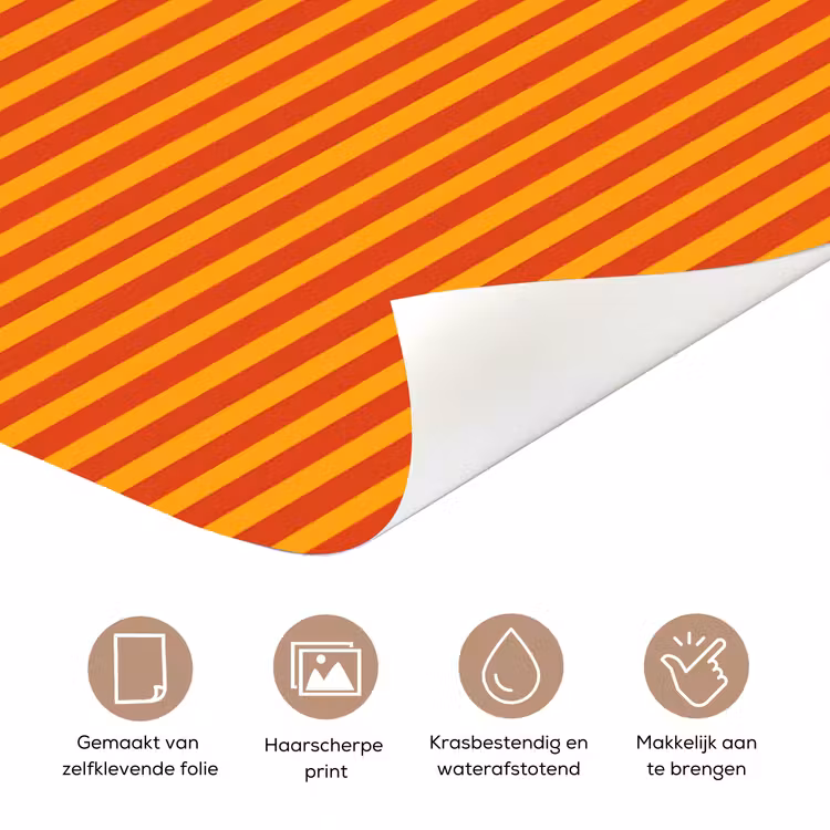 Strepen - Patroon - Oranje deurposter klein 289 -closeup_NL