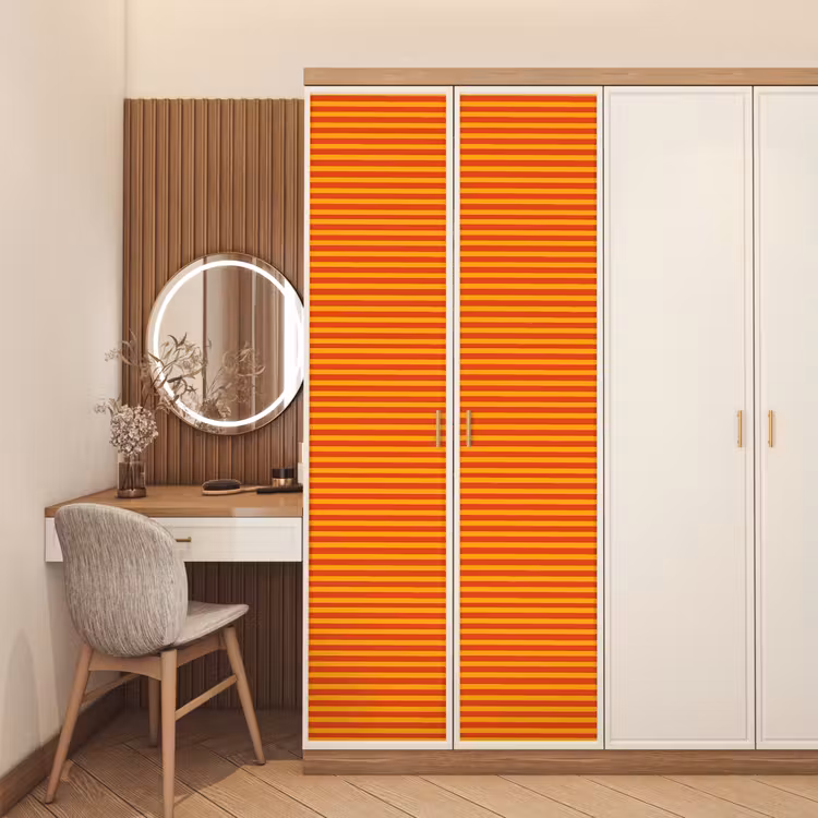 Strepen - Patroon - Oranje deurposter klein 289 -sfeer3