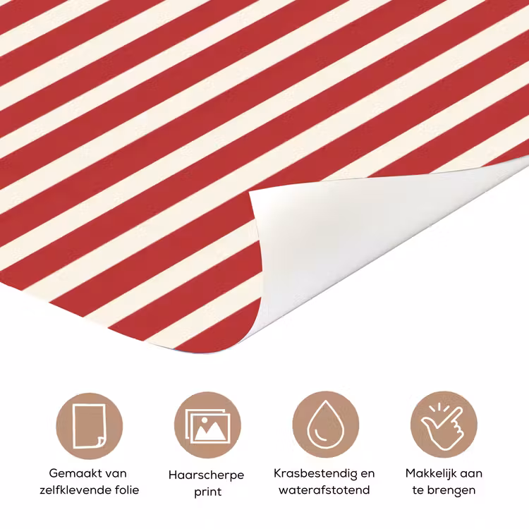 Strepen - Patroon - Rood deurposter klein 289 -closeup_NL