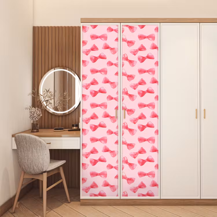 Strikken - Aquarel - Roze deurposter klein 289 -sfeer3
