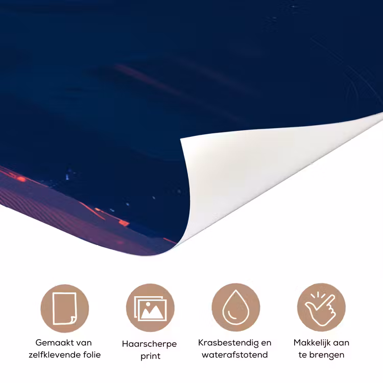 Superheld - Stad - Jongens - Kleurrijk - Zon deurposter klein -closeup_NL