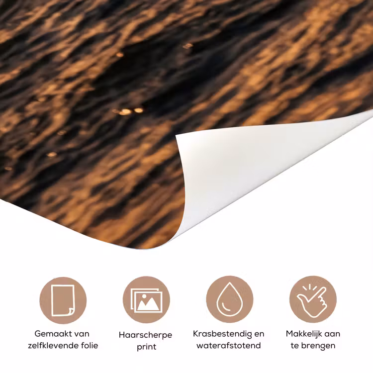 Surfer - Golf - Oceaan - Sport - Oranje deurposter klein -closeup_NL