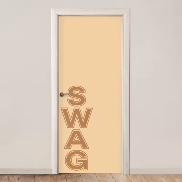 Swag - Bruin - Beige deurposter klein -3d_beige