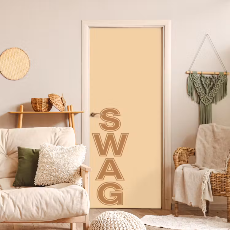 Swag - Bruin - Beige deurposter klein -sfeer2