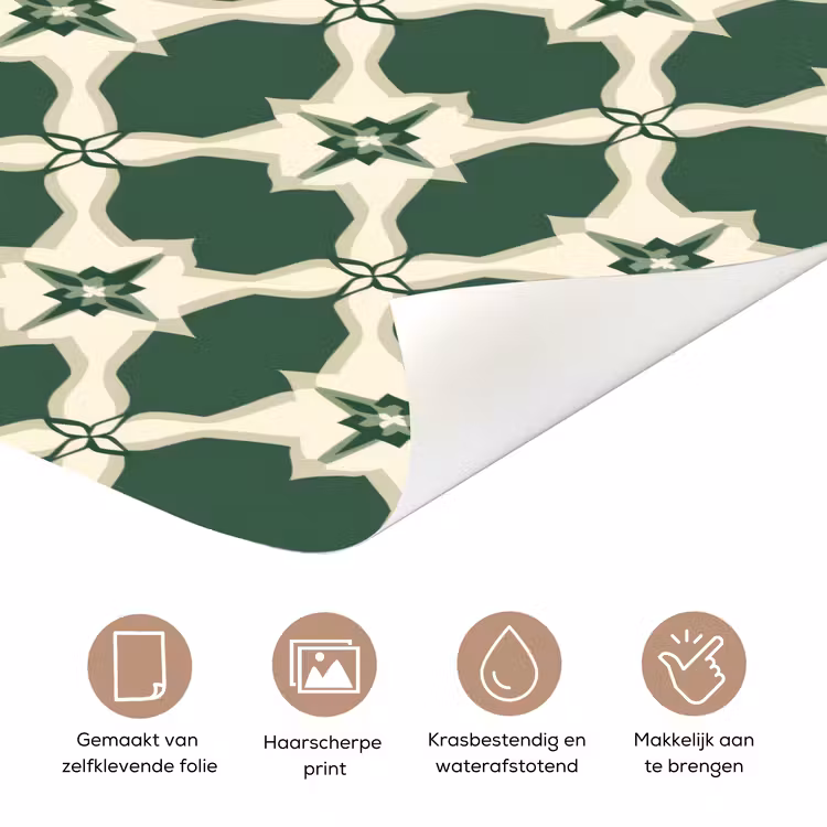 Tegel - Klassiek - Groen deurposter klein 289 -closeup_NL
