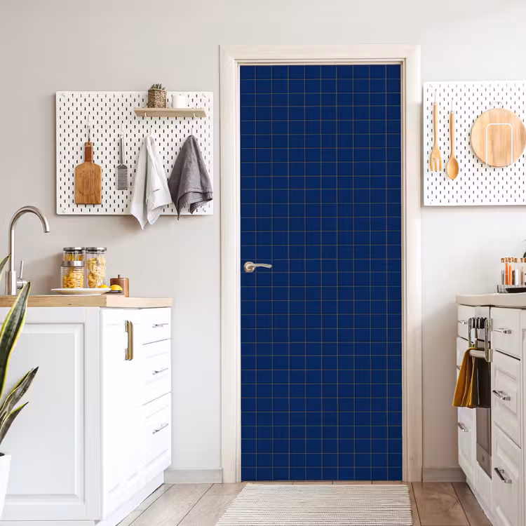 Tegel - Patroon - Blauw deurposter klein 289 -sfeer5
