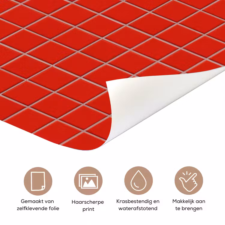 Tegel - Patroon - Kersen - Rood deurposter klein 289 -closeup_NL