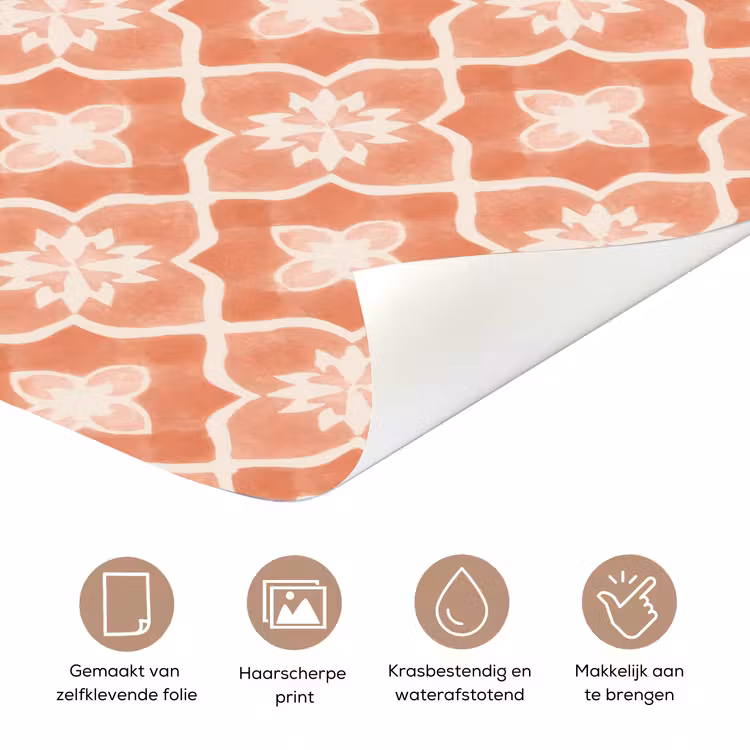 Tegelpatroon - Arabesk - Vintage - Terracotta deurposter klein 289 -closeup_NL