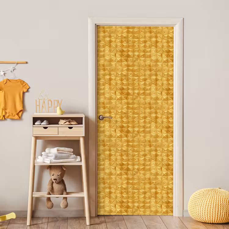 Tegels - Geometrisch - Reliëf - Goud deurposter klein 289 -sfeer4