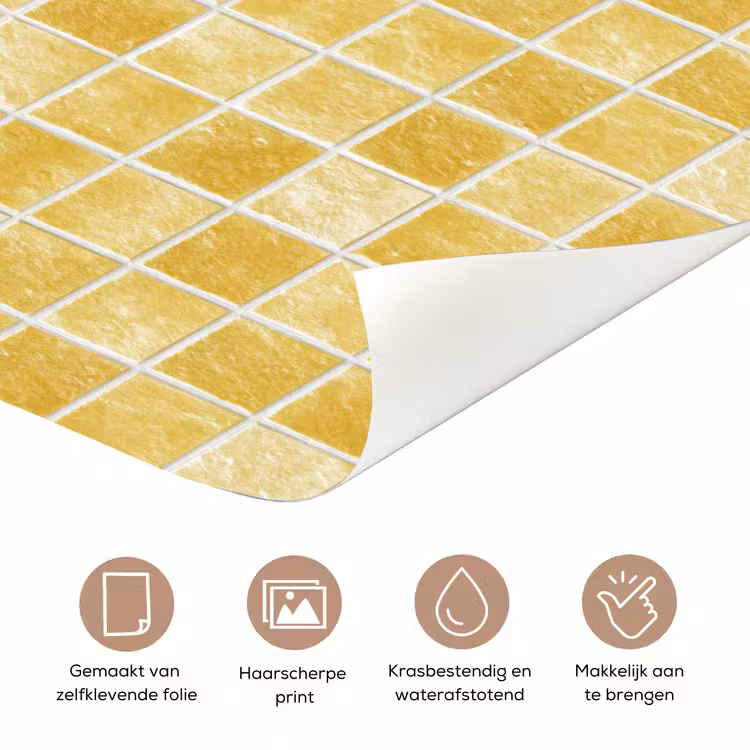 Tegels - Mozaïek - Textuur - Goudgeel deurposter klein 289 -closeup_NL