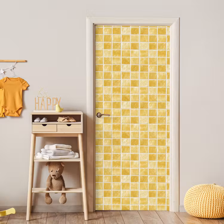 Tegels - Mozaïek - Textuur - Goudgeel deurposter klein 289 -sfeer4