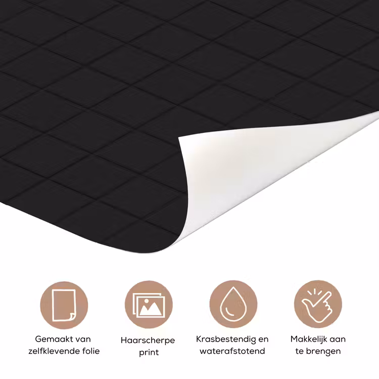 Tegels - Patroon - Mat - Zwart deurposter klein 289 -closeup_NL