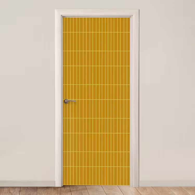 Tegels - Verticaal - Mosterdgeel deurposter klein 289 -3d_beige
