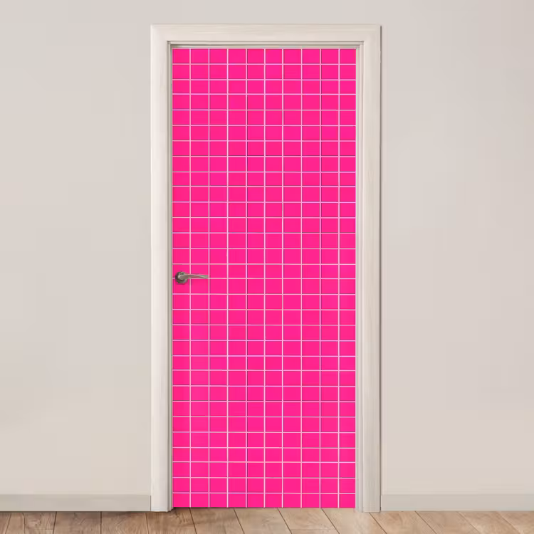 Tegels - Vierkant - Fuchsia deurposter klein 289 -3d_beige